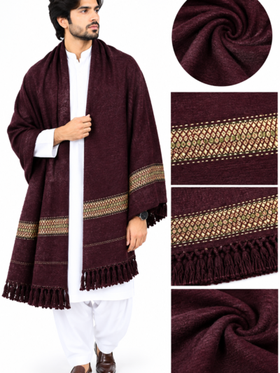 Elegant Maroon Pakistani Shawl Premium Traditional Winter Wrap
