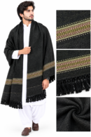 Elegant Black Pakistani Shawl Premium Traditional Winter Wrap 1000g