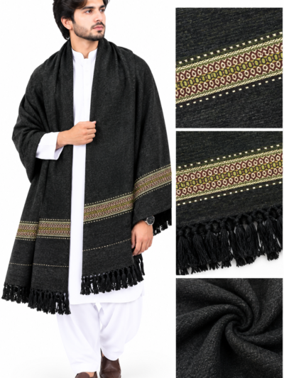 Elegant Black Pakistani Shawl Premium Traditional Winter Wrap