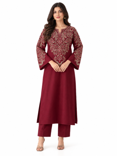 BATIK Dhanak 2-Piece Winter Suit – Heavy Multi-Head Embroidery