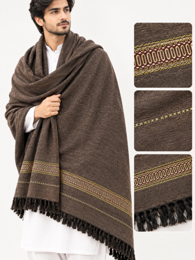 Elegant Light Brown Shawl Premium Pakistani Traditional Winter Wrap