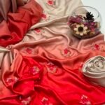 Shamoze Silk 3-Piece Suit – Digital Tie & Dye Print with Pearl, Beads & Adda Work Embroidery - Champagne Beige