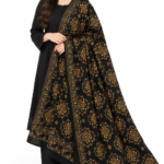 Handmade Multani Work Shawl for Girls Full Coverage Pakistani Shawl - Black