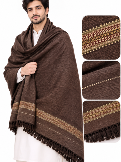 Elegant Cozy Brown Shawl  Premium Pakistani Traditional Winter Wrap