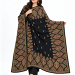 Multani Handmade Shawls for Girls Traditional Pakistani Winter Shawl - Black