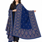 Multani Handmade Shawls for Girls Traditional Pakistani Winter Shawl - Blue
