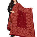 Multani Handmade Shawls for Girls Traditional Pakistani Winter Shawl - Red