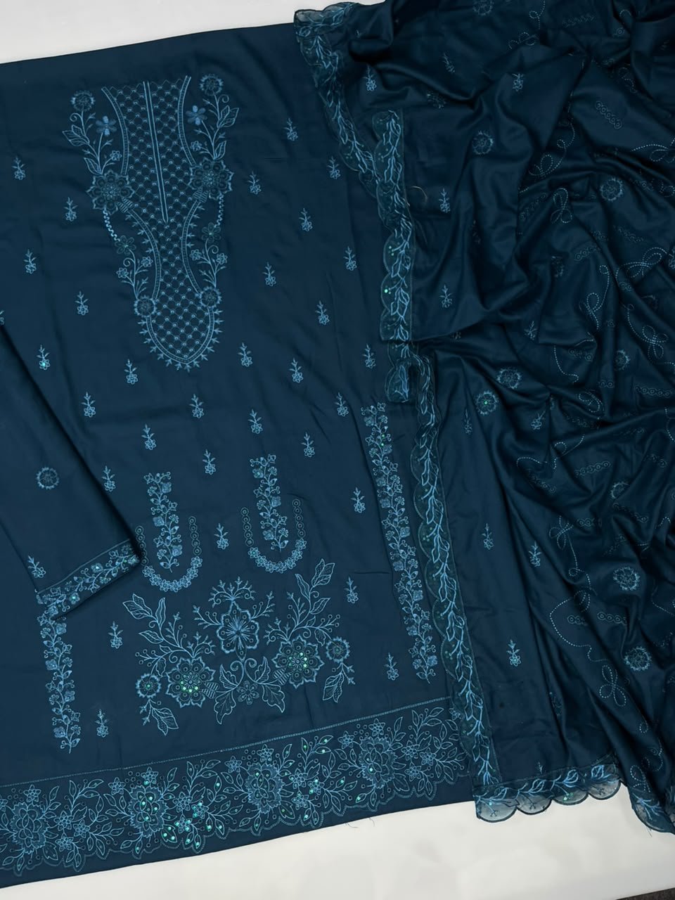 JAZMIN Winter Collection 2027 – Premium Dhanak 3-Piece Suit with Heavy Embroidered Shirt & Dupatta - Image 2