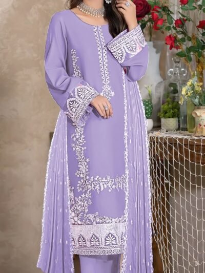LOOMZIVA Winter Collection – Heavy Embroidered Airjet Dhanak 3-Piece Suit