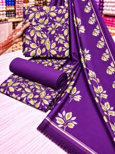 LOOMZIVA Imported Marina 3-Piece Suit with Fancy Wool Shawl