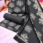 LOOMZIVA Imported Marina 3-Piece Suit with Fancy Wool Shawl - Olive Grey
