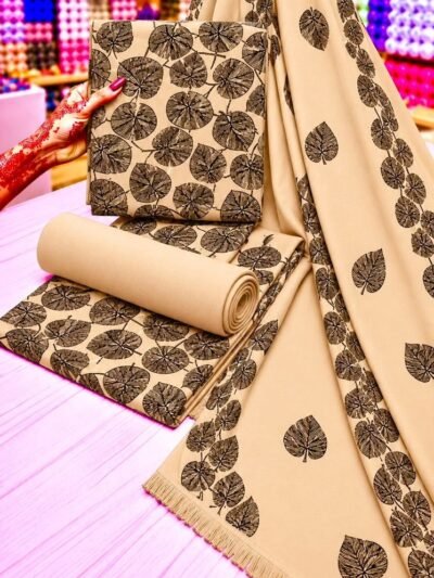LOOMZIVA Imported Marina 3-Piece Suit with Fancy Wool Shawl