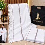 Men's Winter Shawl Pure Suti Woollen Shawl by J• JUNAID JAMSHED | 12 Colours | Premium Bag Packing - White