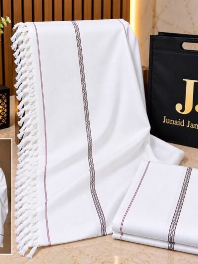 Men's Winter Shawl Pure Suti Woollen Shawl by J• JUNAID JAMSHED | 12 Colours | Premium Bag Packing