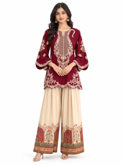 LOOMZIVA Winter Collection – Heavy Sequence Embroidered Dhanak 2-Piece Suit